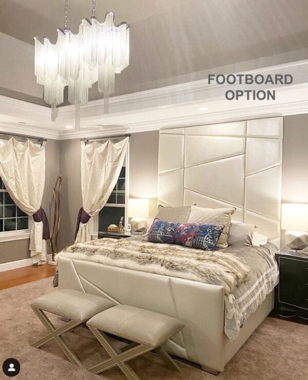 Louie with Footboard, a Custom Upholstered Bed designed for a custom luxury bed and elaborate bedroom