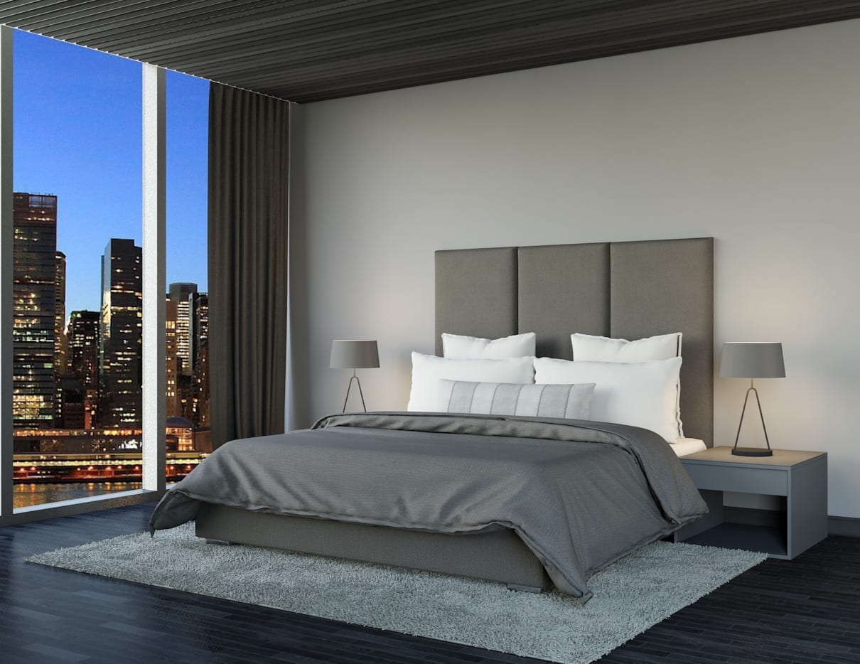 Alloy - Wall mounted upholstered, luxury headboard with custom upholstered wall panels - Custom luxury, upholstered beds with high end, bedroom textiles | Blend Home Furnishings